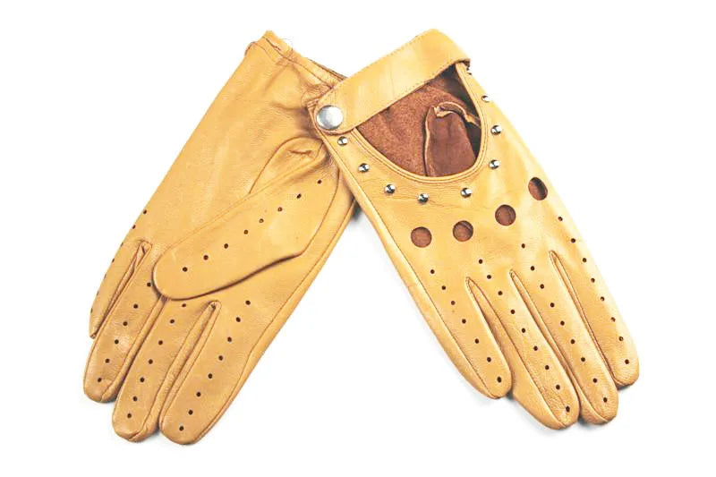  Equestrian Summer  Women's  Leather Gloves / Unlined Fashion Hollow Out Style . Ghoddosh