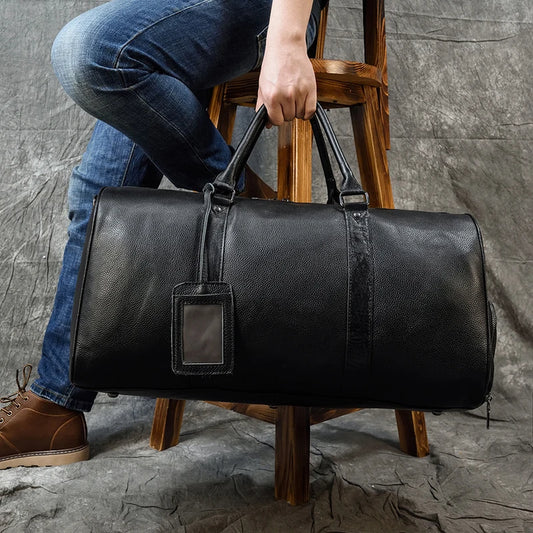 Luxury Genuine cow Leather Equipment Travel Bag - Ghoddosh 