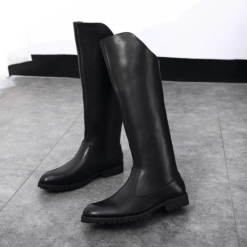Men Horse Riding Boots  / Microfiber Leather Equestrian  Boots @ ghoddosh.com