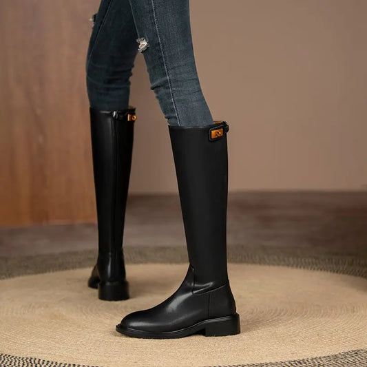 Hot cow split leather equestrian boots . Ghoddosh