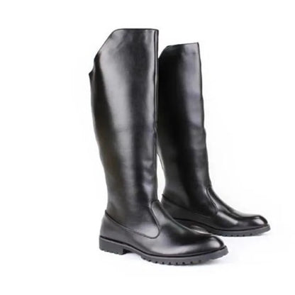 Men's Tall Leather Equestrian Boots – Knee-High Military Parade Riding Footwear @ ghoddosh.com