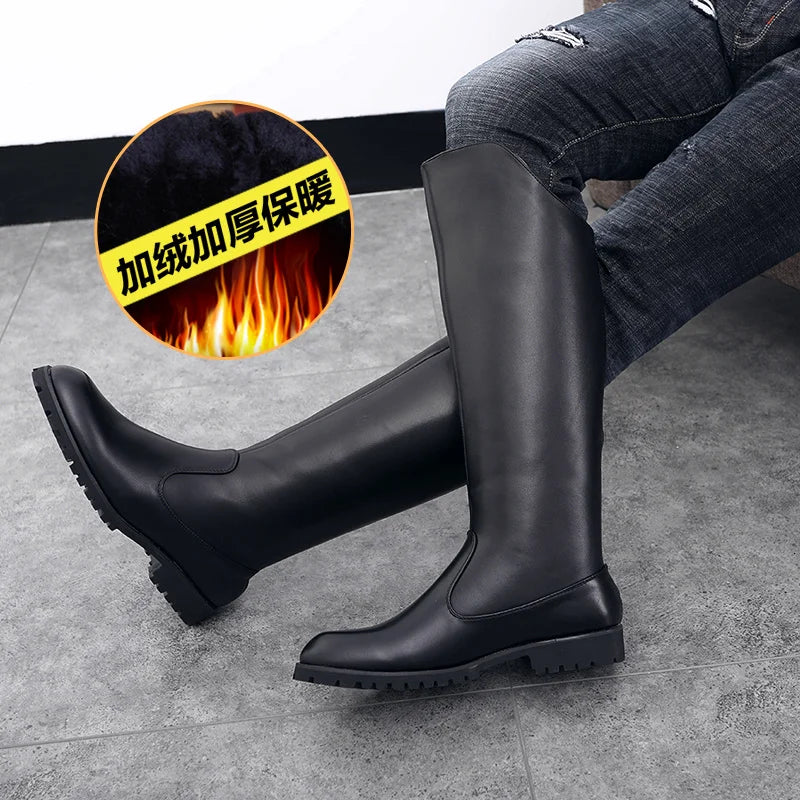 Men Horse Riding Boots  / Microfiber Leather Equestrian  Boots @ ghoddosh.com