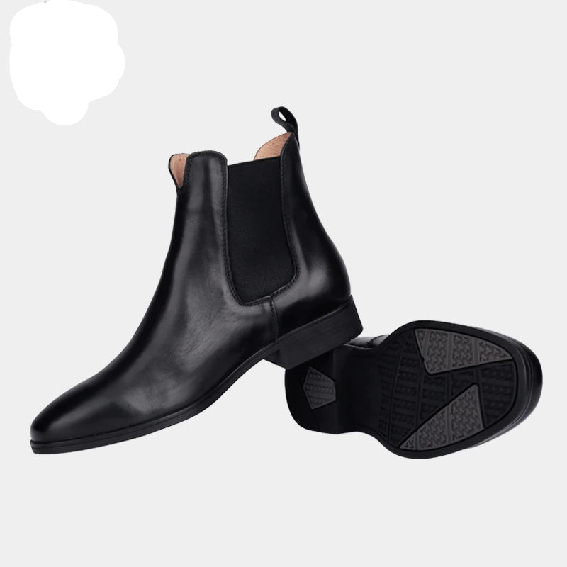 Cowhide Chelsea-Style Riding Boots – Real Leather Ankle Boots for Equestrian & Everyday Wear