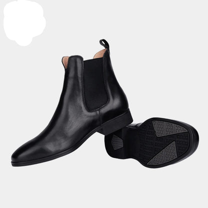 Cowhide Chelsea-Style Riding Boots – Real Leather Ankle Boots for Equestrian & Everyday Wear