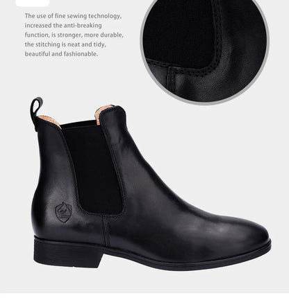 Cowhide Chelsea-Style Riding Boots – Real Leather Ankle Boots for Equestrian & Everyday Wear