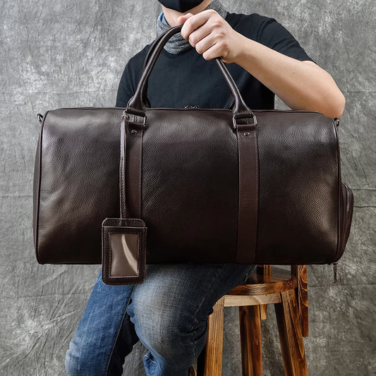 Luxury Genuine cow Leather Equipment Travel Bag - Ghoddosh 