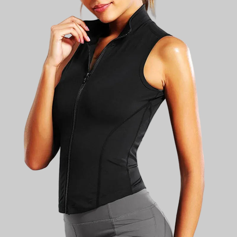 Women's High-Neck Zip-Up Equestrian Vest | Sleeveless Riding & Training Top @ ghoddosh.com