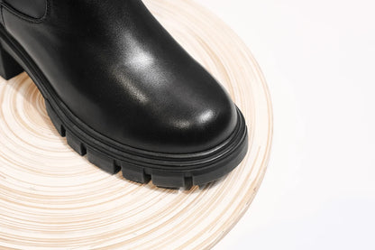 Big Size Cow Leather Stretch Over-the-knee Boots - Ghoddosh