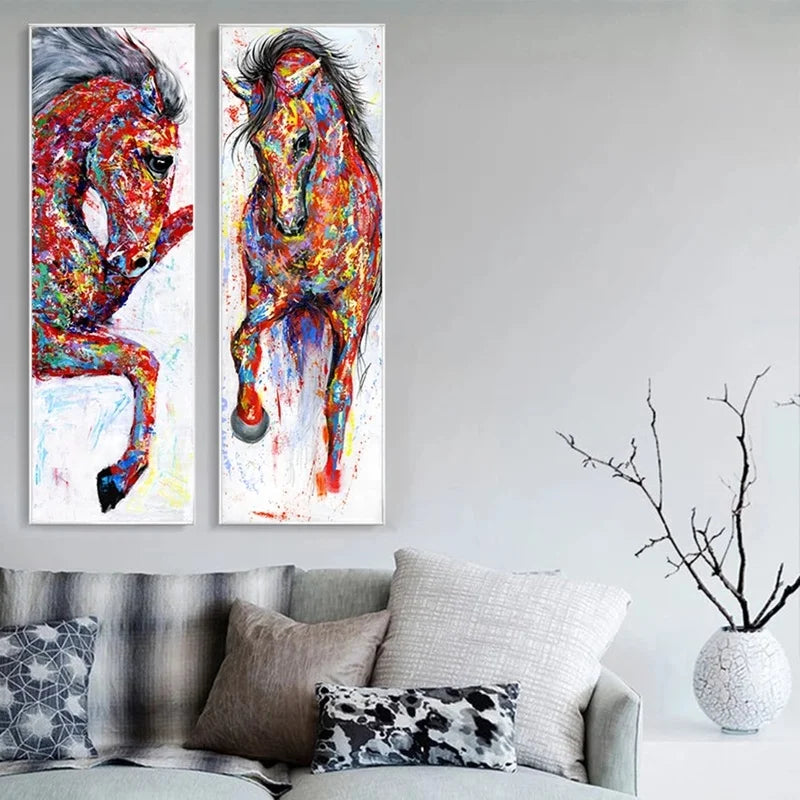 Unframed  Big Size Horse Canvas Painting Posters   @ ghoddosh.com