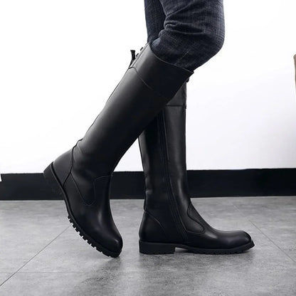 Men Horse Riding Boots  / Microfiber Leather Equestrian  Boots @ ghoddosh.com