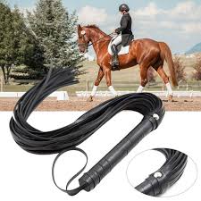 Equestrian Leather Horse Riding Whip With Woven Handle . Ghoddosh 