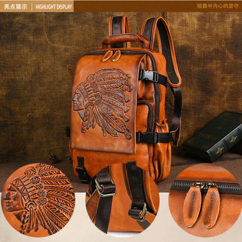 2025 New Handmade Backpack Genuine Leather Cowhide Backpack . Ghoddosh 