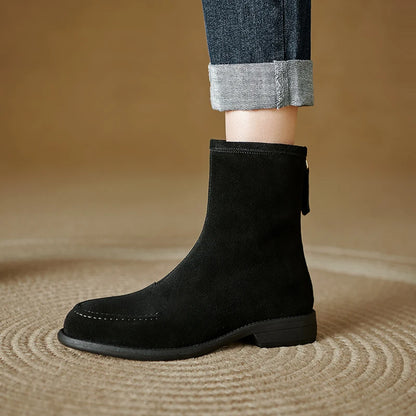 2026  Suede Women  Flat Heels Ankle Boots - ghoddosh.com