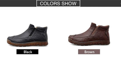 British Style  Comfortable Leather Ankle Boots For Him @ghoddosh.com