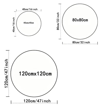 Christmas Horse Printed Circle Carpet - Round  Kids Non-slip Floor Rug @ghoddosh.com