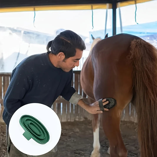 Equestrian Rubber  Cleaning & Massage Brush , Horse  Grooming Durable Detangling Tool @ ghoddosh.com
