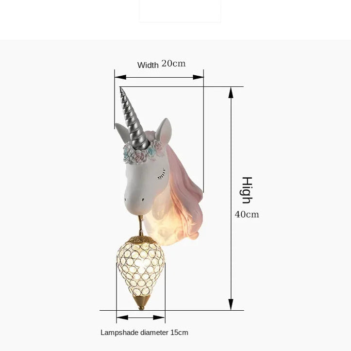 Modern Unicorn Wall Mounted Light – Creative Children's Bedroom Décor & Bedside Reading Sconce @ ghoddosh.com