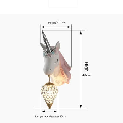 Modern Unicorn Wall Mounted Light – Creative Children's Bedroom Décor & Bedside Reading Sconce @ ghoddosh.com