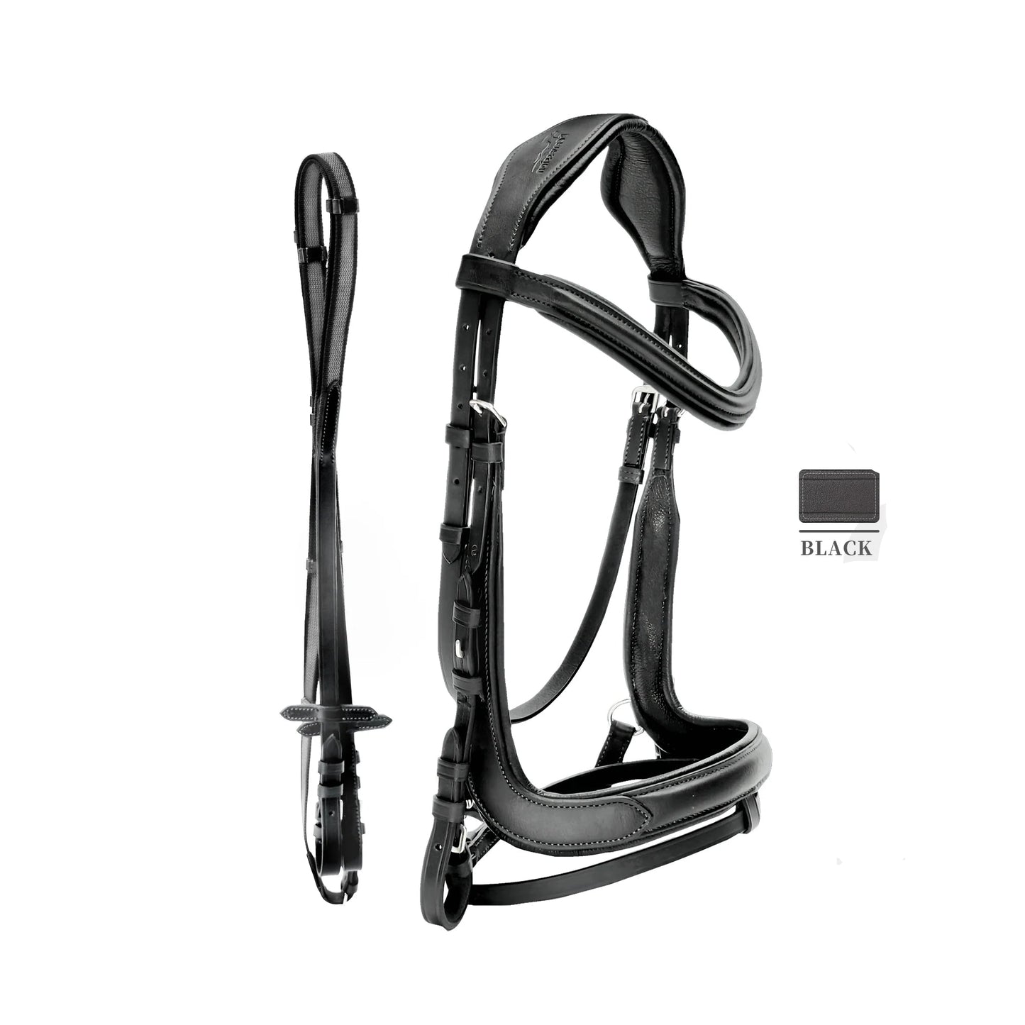 Leather Horse Riding bridle with anti-slip reins  