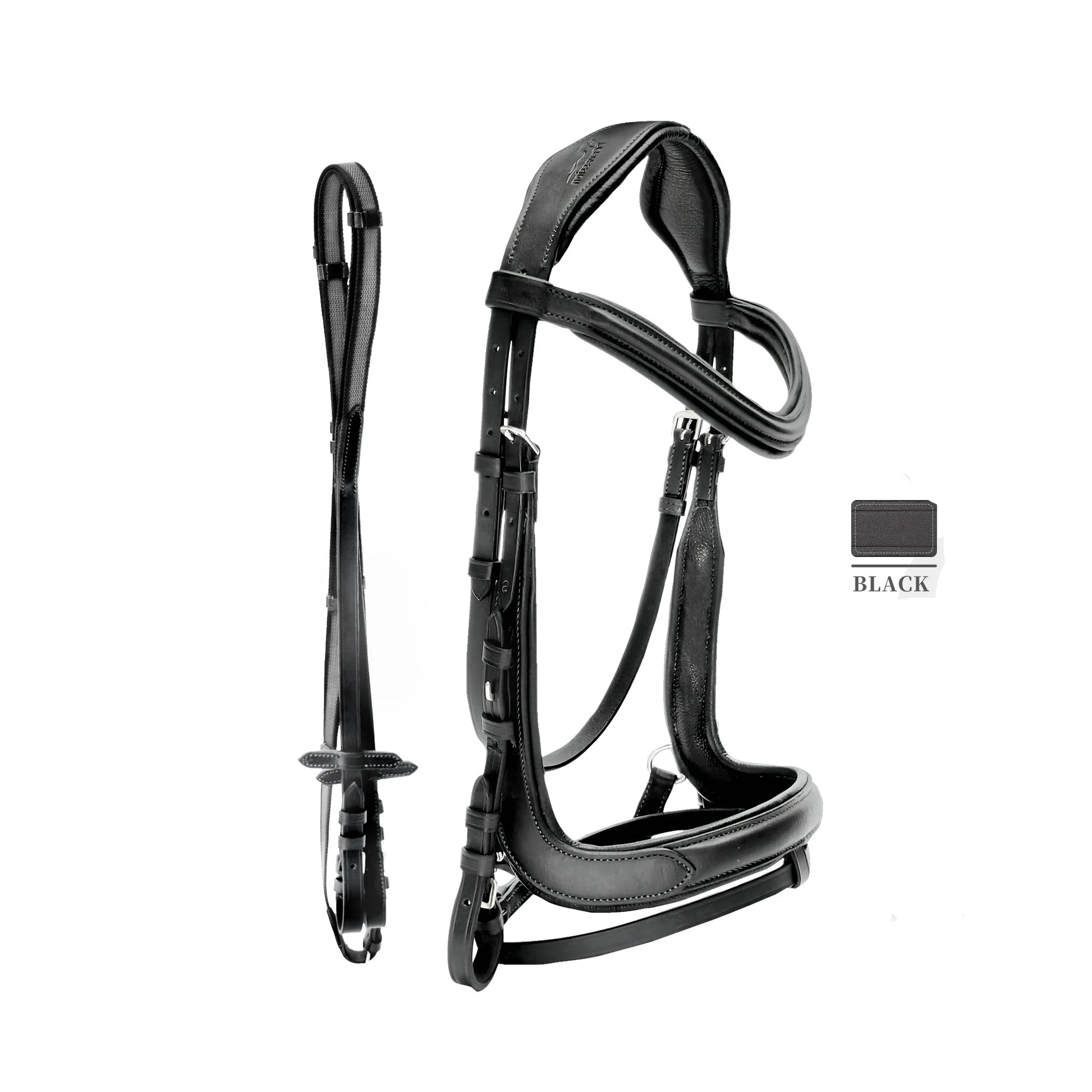 Leather Horse Riding bridle with anti-slip reins  