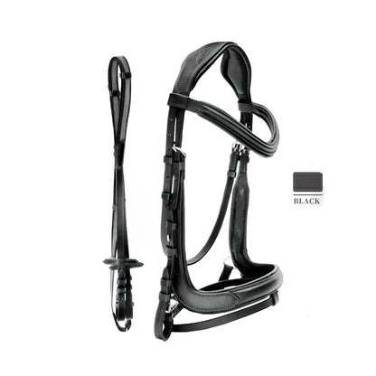 Leather Horse Riding bridle with anti-slip reins  
