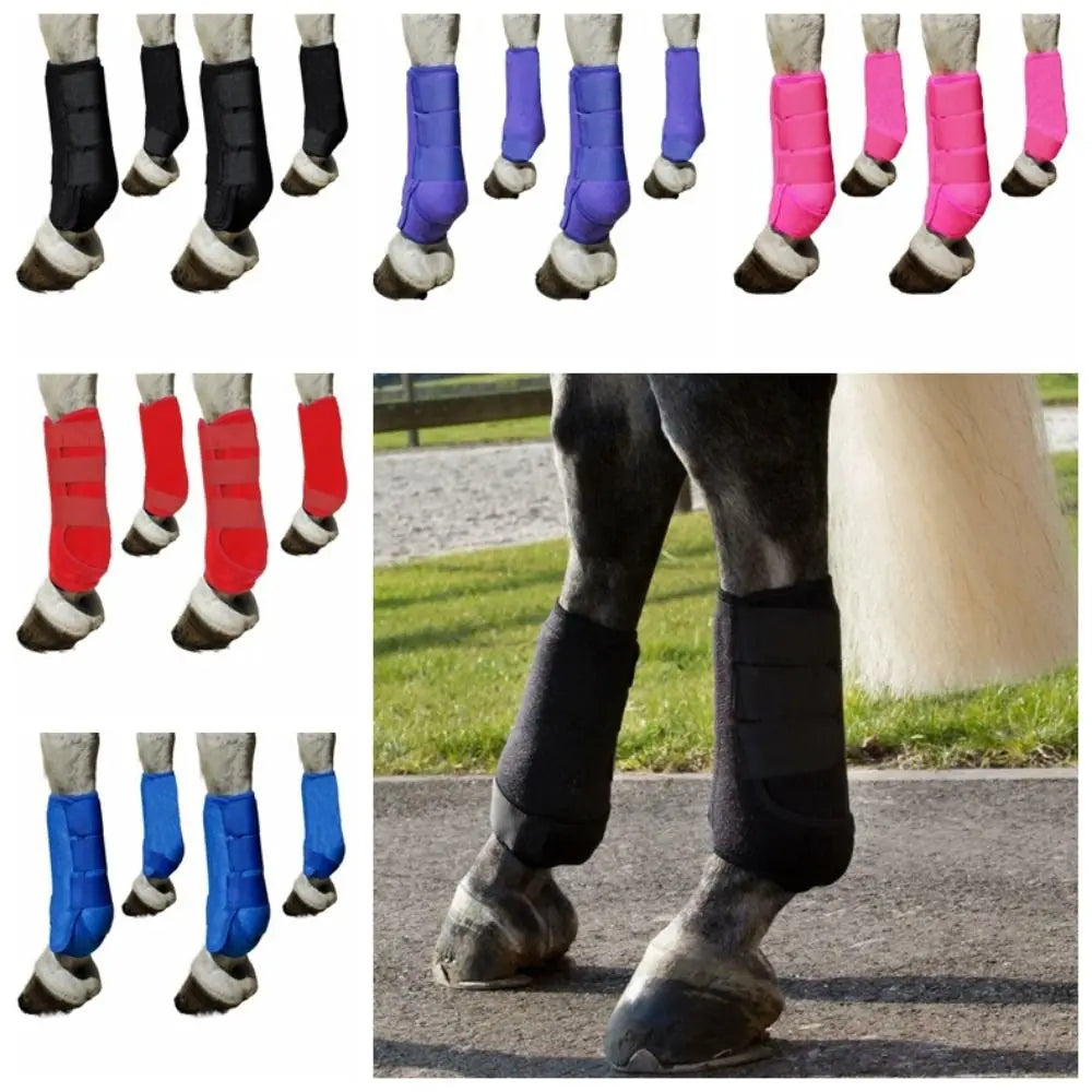 4pcsset Colorful Horse  Boots Easy To Wear Breathable Horse Leg Wraps - Ghoddosh