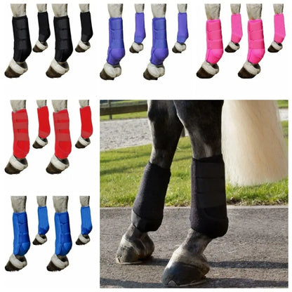 4pcsset Colorful Horse  Boots Easy To Wear Breathable Horse Leg Wraps - Ghoddosh