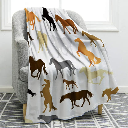 Horse lovers Blanket / Cowgirl  Western Soft Warm Print  Blanket