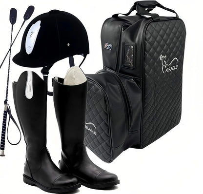 Professional Equestrian Bag , Large Capacity , PU Leather and Waterproof Horse Riding Bag @ ghoddosh.com