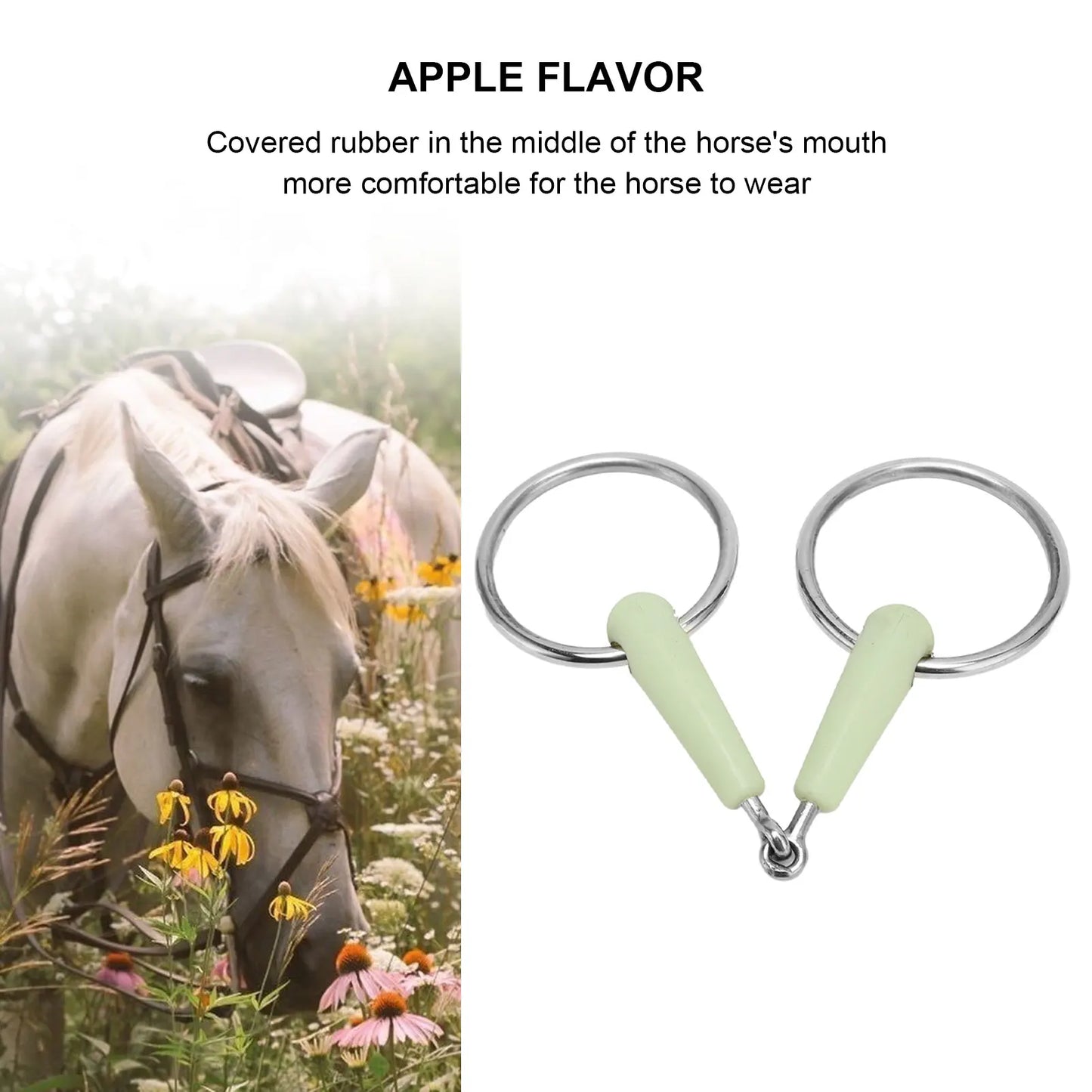 Horse Snaffle Bit Rubber Wrapped Stainless Steel Loose Ring