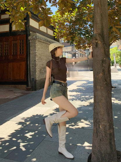 2026 New Cow Leather Round Toe Low Heels Winter Warm Riding Knee Boots  - ghoddosh.com