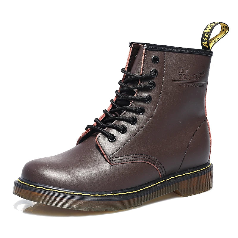 Men Genuine Leather Classic Boots - British Style Riding Short Ankle Boots -ghoddosh.com