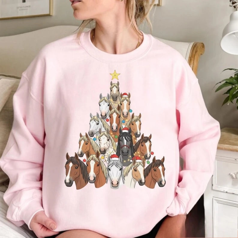 Ten Thousand Horses Christmas Sweatshirt / Cute Holiday  Western Christmas Cowboy Hoodie - ghoddosh.com
