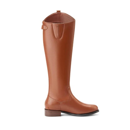 Women's Genuine Leather Thigh-High Riding Boots, Round Toe Mid-Heel Streetwear @ ghoddosh.com