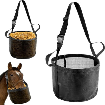 Horse Hay Hanging Neck  Feeding Adjustable Outdoor  Bags