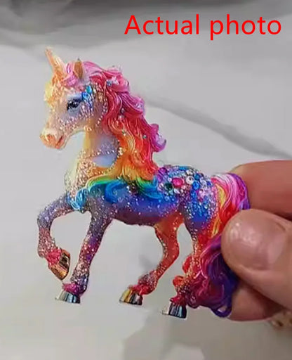 2D Acrylic Horse Christmas Pendant / Magical Horse  Tree Ornament @ghoddosh.com