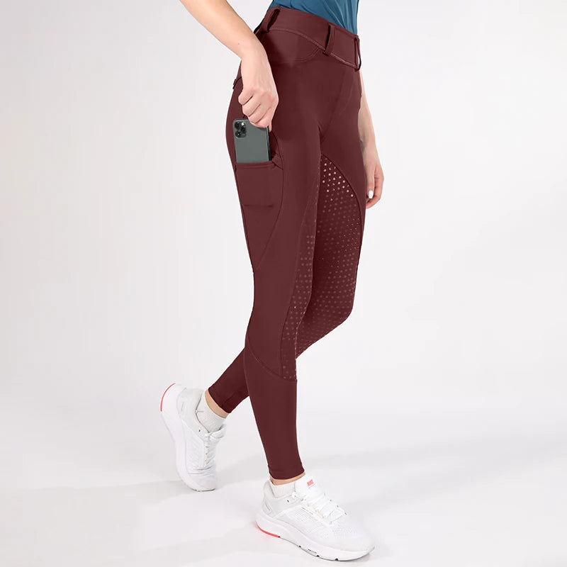 Horse Riding Pants  Women Equestrian  Full Seat Silicone Breeches - Ghoddosh
