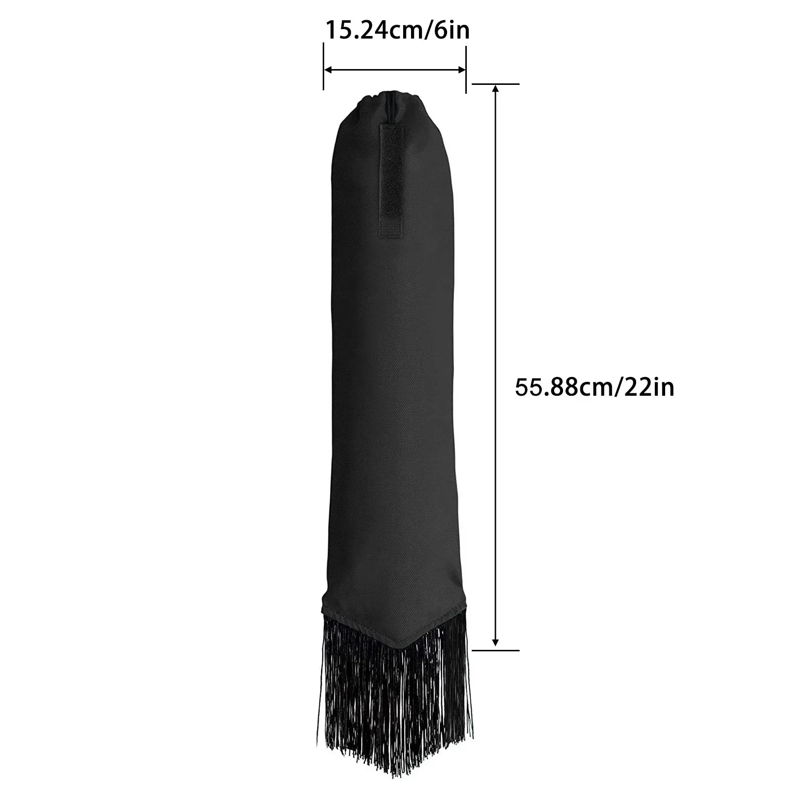 A Colored horse tail bag attached to a horse's tail, with  fringes. Ghoddosh