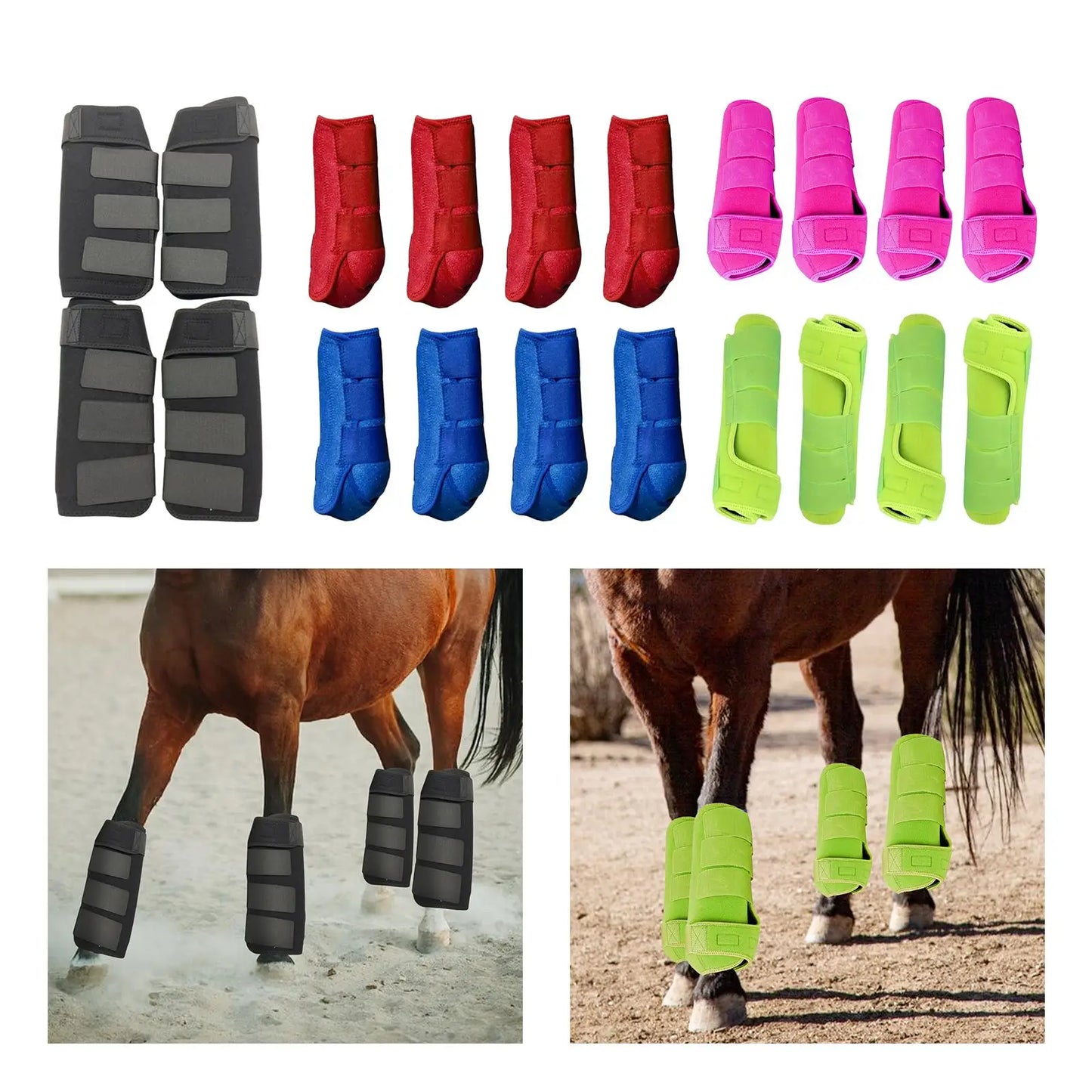 4x Horse Boots Leg Protective Leg Wraps - Ghoddosh