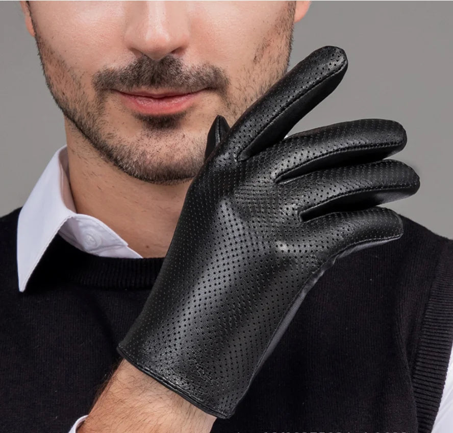 Genuine Leather Men Gloves / Breathable ,thin ,silk lining and Touchscreen Friendly @ghoddos.com
