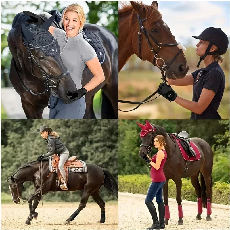 Horse Riding Gloves / Women Mesh Breathable Lightweight with Comfortable Grip .Ghoddosh 