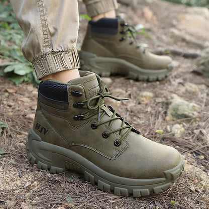 Top Leather Men's  Breathable  Boots , Outdoor Men Non-slip  Ankle Boots - Ghoddosh
