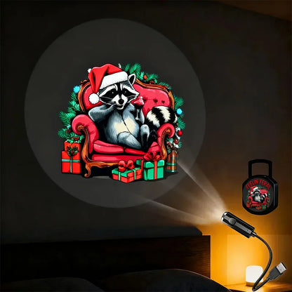 USB-Powered LED Night Light with 10 Christmas Patterns / 360°Rotation @ ghoddosh.com