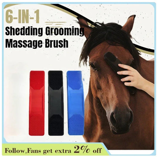 Horse Grooming Brush , Massage , Cleaning and Flea Tick Removal Rubber Brush