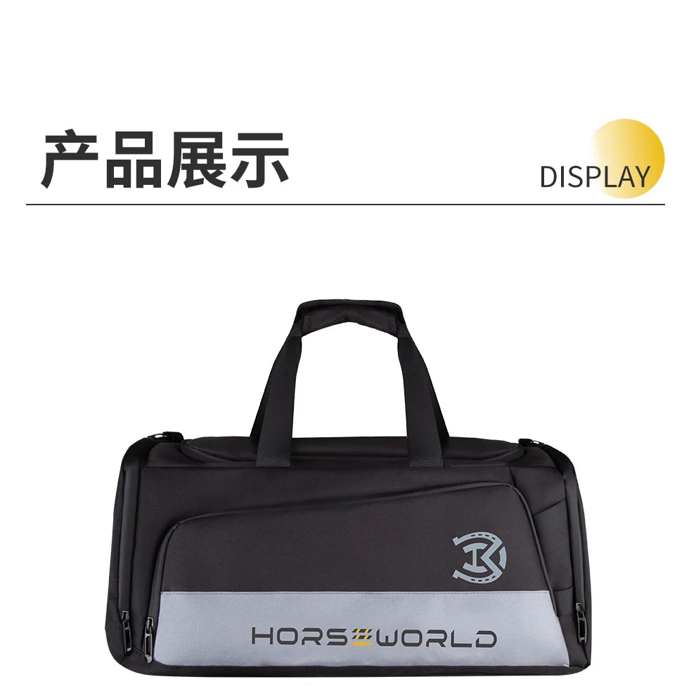 2-in-1 Riding Gear Bag: Convertible Backpack/Crossbody with Individual Pockets for Boots, Helmet & Whip