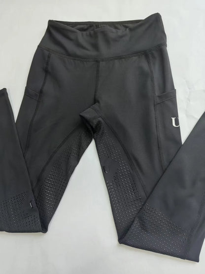 Summer children's equestrian pants  high elasticity knitted children's horse riding pants full silicone - Ghoddosh