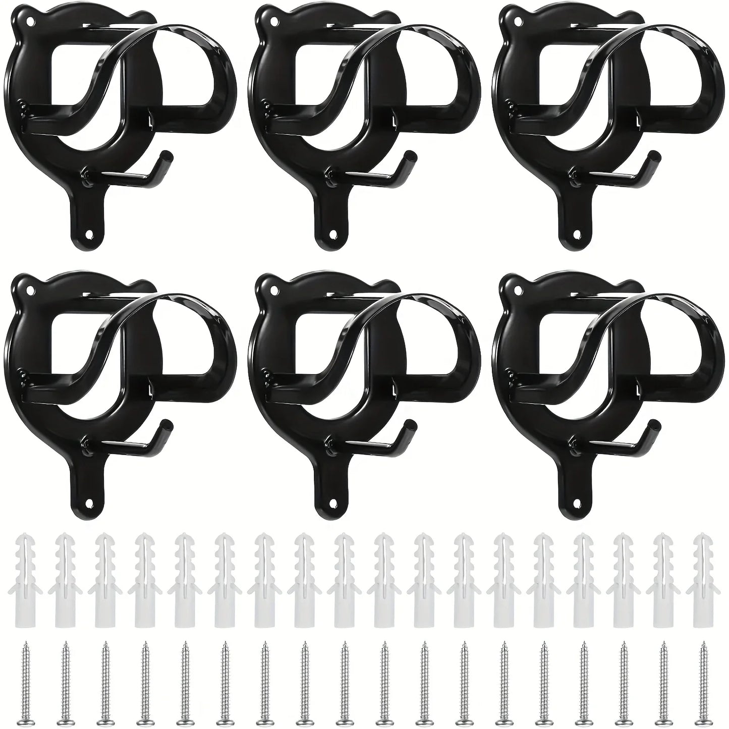 Black Metal Saddle Racks with Hooks, Pipes & Screws - Durable Horse Nail Storage and Neck Hanging Brackets Bar