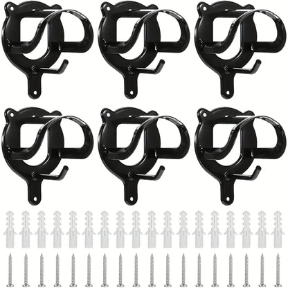 Black Metal Saddle Racks with Hooks, Pipes & Screws - Durable Horse Nail Storage and Neck Hanging Brackets Bar