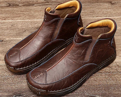 British Style  Comfortable Leather Ankle Boots For Him @ghoddosh.com