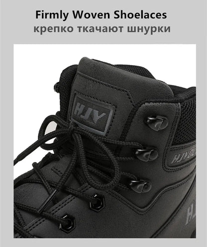 Top Leather Men's  Breathable  Boots , Outdoor Men Non-slip  Ankle Boots - Ghoddosh